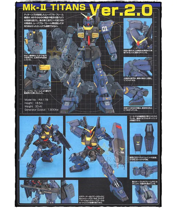 GUNDAM - 1/100 RX-178 Mk-II Ver. 2.0 Titans Master Grade Model Kit MG