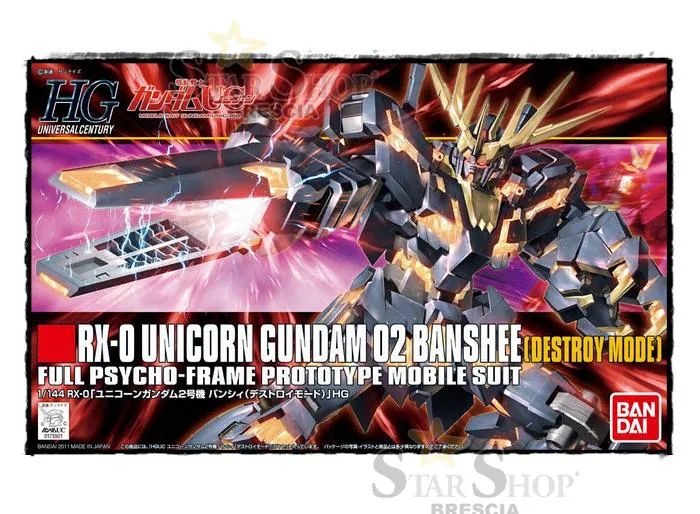 GUNDAM - 1/144 RX-0 Unicorn 02 Banshee Destroy Mode Model Kit HGUC # 134