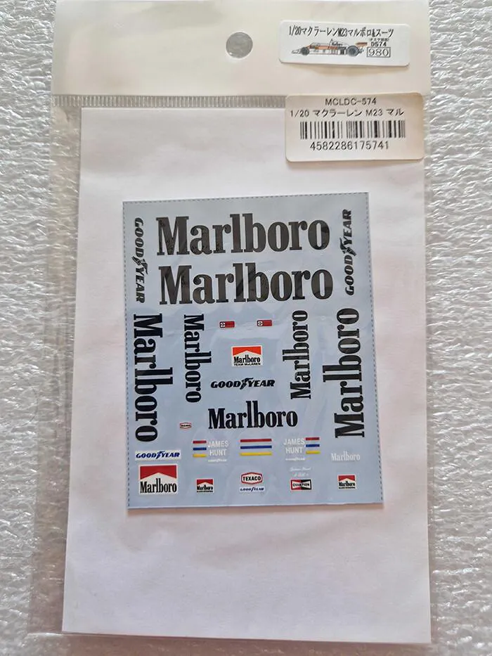 McLaren M23 1/20 Sponsorship Decal for Tamiya