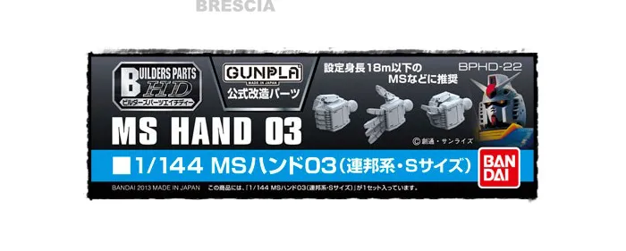 GUNDAM BUILDERS PARTS - 1/144 Hand 03 EFSF S Size Model Kit