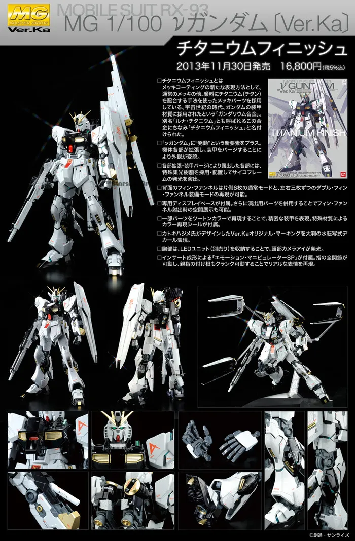 GUNDAM - 1/100 RX-93 Nu Ver. Ka Titanium Finish Master Grade Model Kit MG