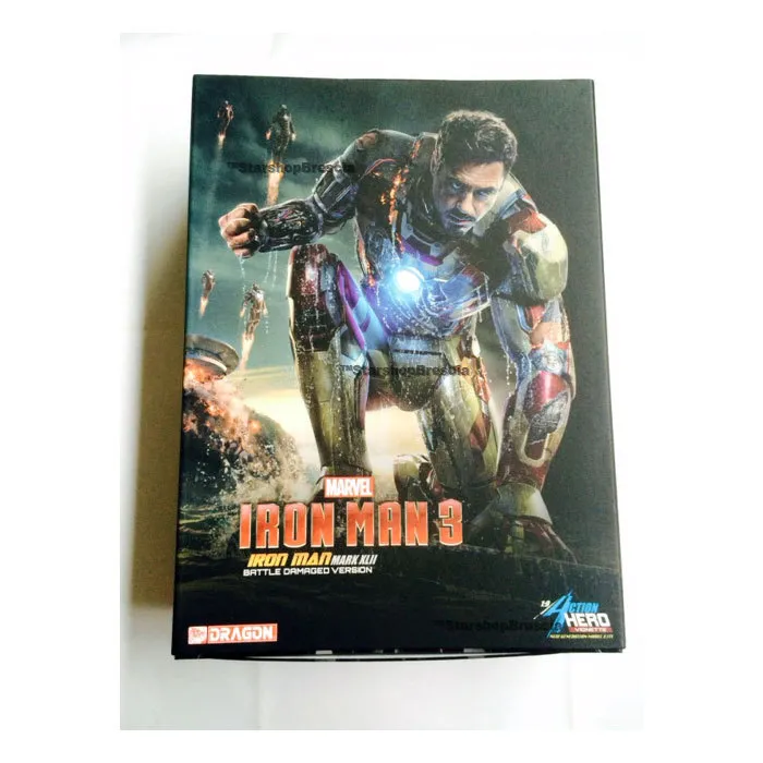 IRON MAN 3 - Mark XLII Battle Damaged 1/9 Action Hero Vignette Pre-Assembled Model Kit