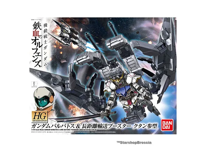 GUNDAM - 1/144 ASW-G-08 Barbatos + Long Distance Transport Booster Kutan Type-III Model Kit HGIBO # 007