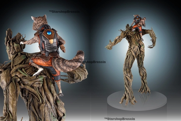 GUARDIANS OF THE GALAXY - Rocket Raccoon and Groot 1/4 Polystone Statue