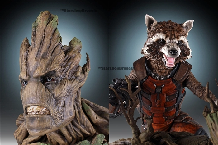 GUARDIANS OF THE GALAXY - Rocket Raccoon and Groot 1/4 Polystone Statue