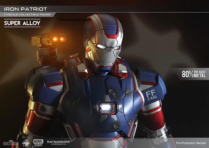 IRON MAN 3 - Iron Patriot 1/4 Super Alloy Action Figure
