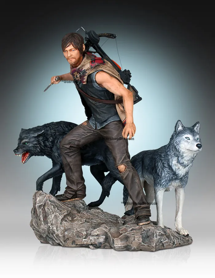 WALKING DEAD TV - Daryl & the Wolves 1/8 Resin Statue - Damaged Box