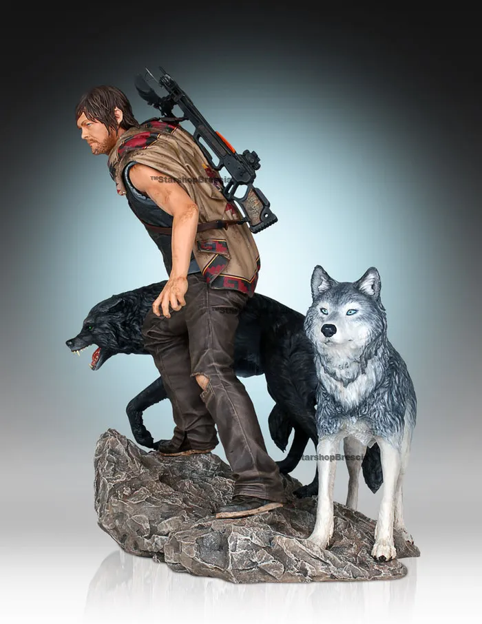WALKING DEAD TV - Daryl & the Wolves 1/8 Resin Statue - Damaged Box
