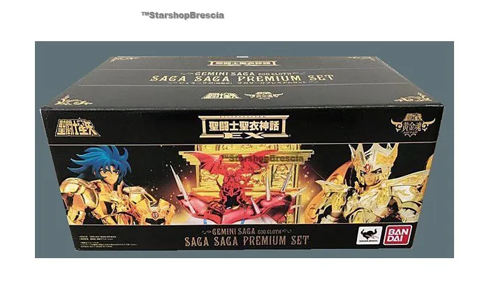 SAINT SEIYA - Saga Gemini / Gemelli Premium Set - Myth Cloth EX + Soul of Gold God Cloth + Pope Ares with Throne