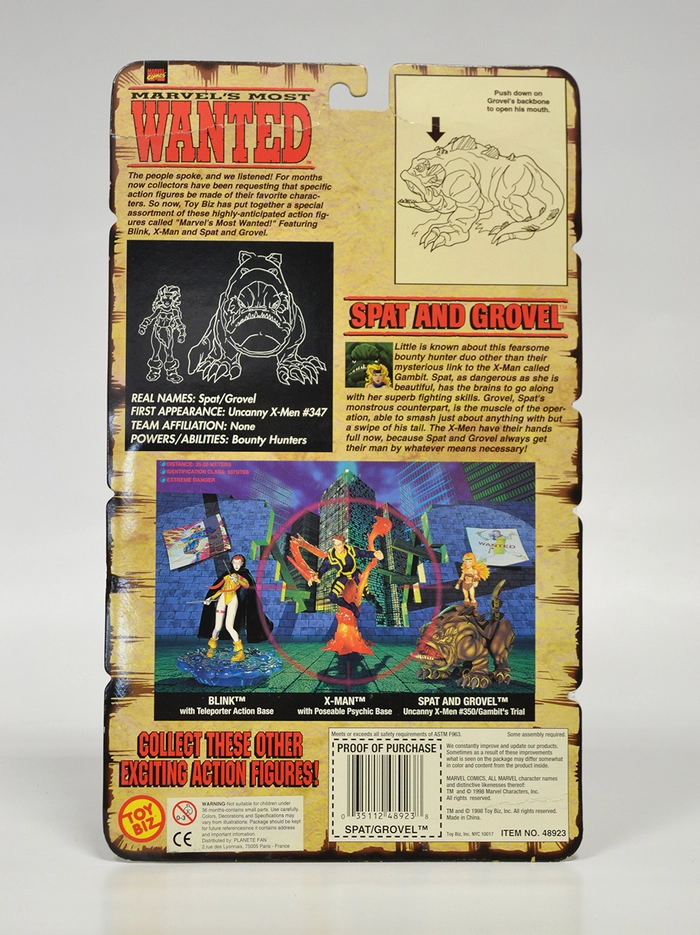 MARVEL - Most Wanted - Uncanny X-Men 1998 Spat & Grovel Action Figure