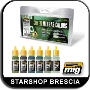 ACRYLIC COLORS - Green Set For Mechas