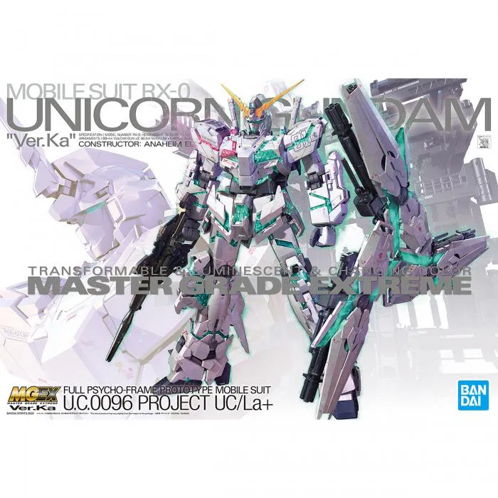 GUNDAM - 1/100 Unicorn Ver. Ka Master Grade Extreme Model Kit MGEX