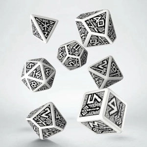 Dwarven White & black Dice Set (7) - Set di Dadi