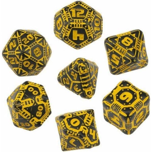 Tech Dice Black & Orange Dice Set (7) - Set di Dadi