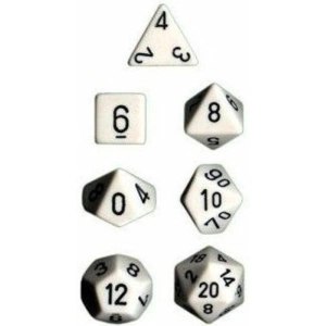 Opaque White / Black Polyhedral 7-Dice Set