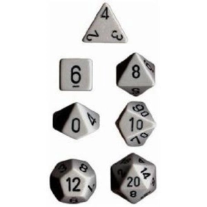 Opaque Dark Grey / Black Polyhedral 7-Dice Set