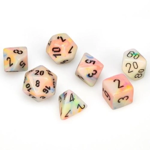 Festive Circus / Black Polyhedral 7-Dice Set