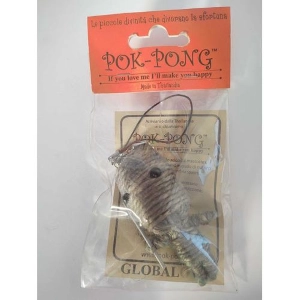 POK-PONG - Big Head Gray Phone Strap Mini Doll