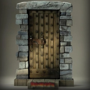 UNIVERSAL MONSTERS - Frankenstein The Castle Door 1/6 Polystone Diorama