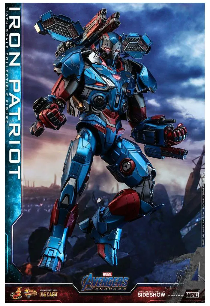 MARVEL - Avengers Endgame - Iron Patriot 1/6 Action Figure 12" Diecast MMS547 D34