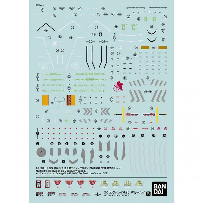 EVANGELION - Decal 1 Real Grade Model Kit RG