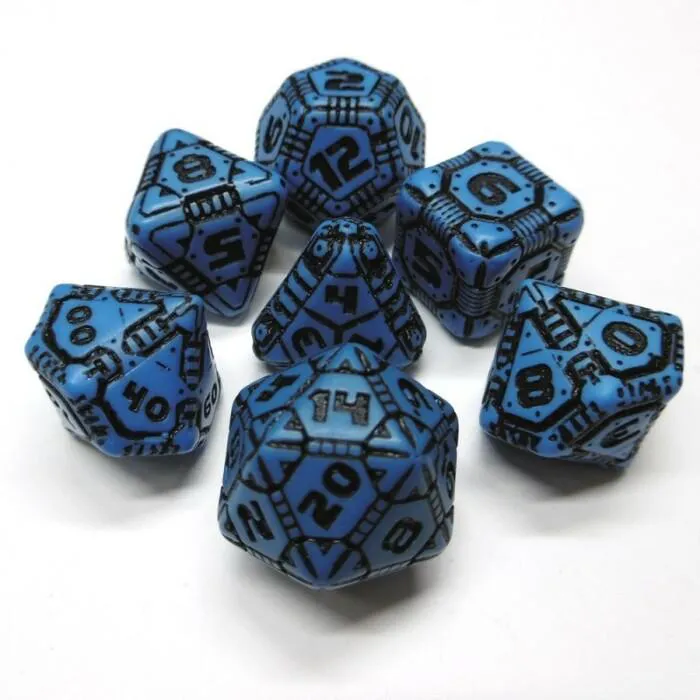 Tech Dice Blue & Black Dice Set (7) - Set di Dadi