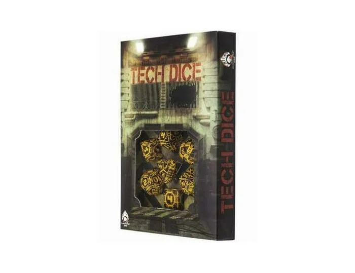 Tech Dice Black & Orange Dice Set (7) - Set di Dadi
