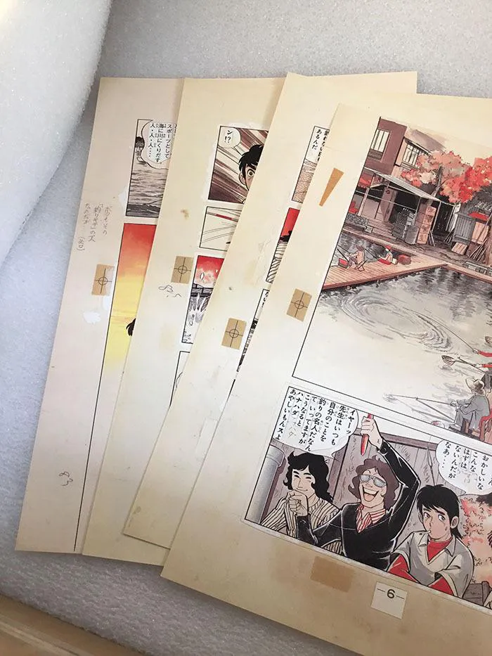 Fisherman Sanpei Poster & Duplicate Original Drawing Collection 100 Sheets - Rare