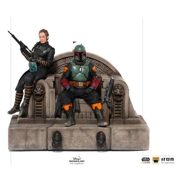 STAR WARS - The Mandalorian - Boba Fett & Fennec on Throne 1/10 Deluxe BDS Art Scale Statue