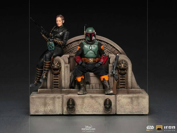 STAR WARS - The Mandalorian - Boba Fett & Fennec on Throne 1/10 Deluxe BDS Art Scale Statue
