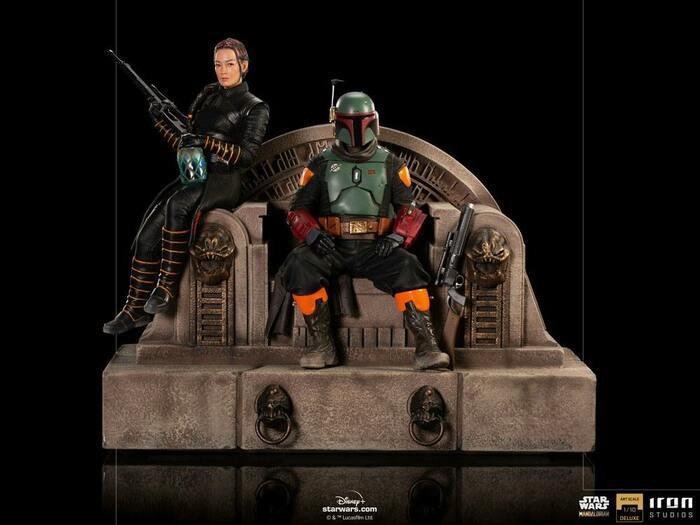 STAR WARS - The Mandalorian - Boba Fett & Fennec on Throne 1/10 Deluxe BDS Art Scale Statue