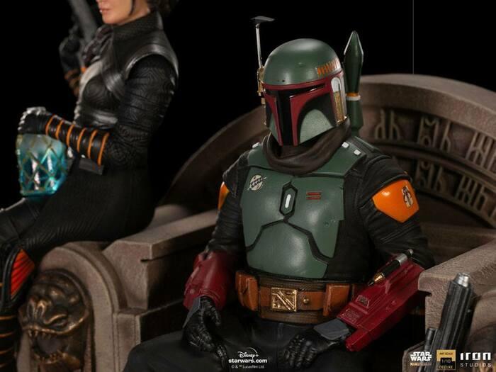 STAR WARS - The Mandalorian - Boba Fett & Fennec on Throne 1/10 Deluxe BDS Art Scale Statue