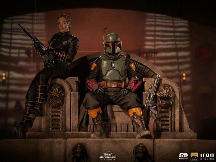 STAR WARS - The Mandalorian - Boba Fett & Fennec on Throne 1/10 Deluxe BDS Art Scale Statue