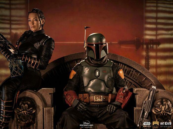 STAR WARS - The Mandalorian - Boba Fett & Fennec on Throne 1/10 Deluxe BDS Art Scale Statue