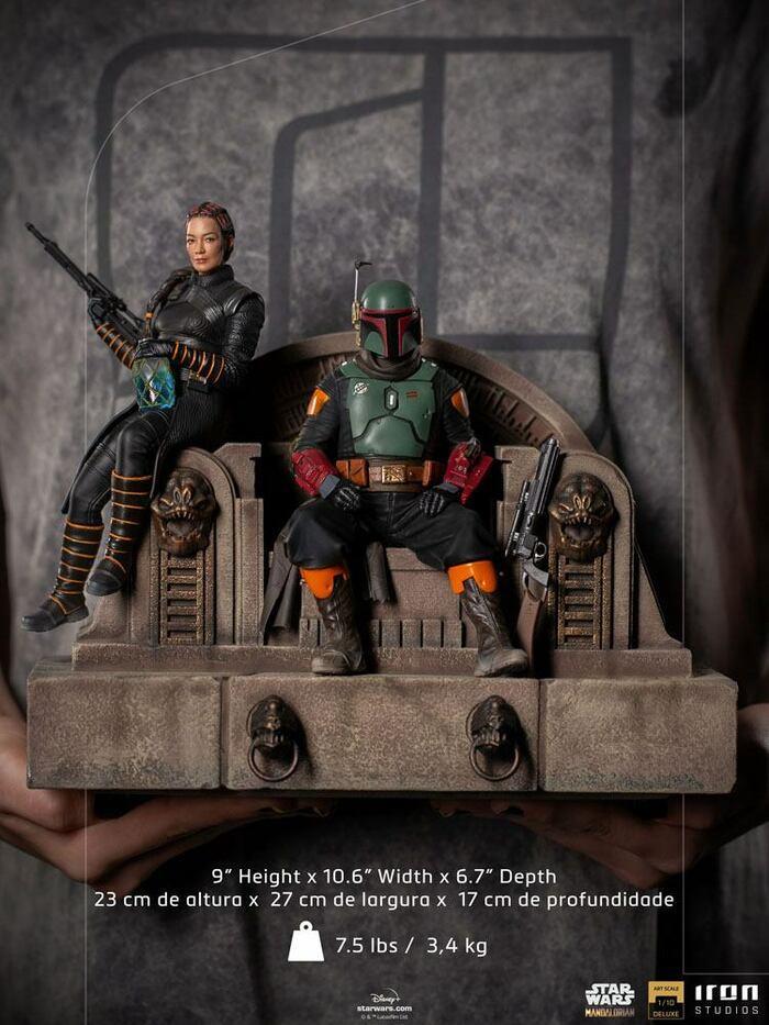 STAR WARS - The Mandalorian - Boba Fett & Fennec on Throne 1/10 Deluxe BDS Art Scale Statue
