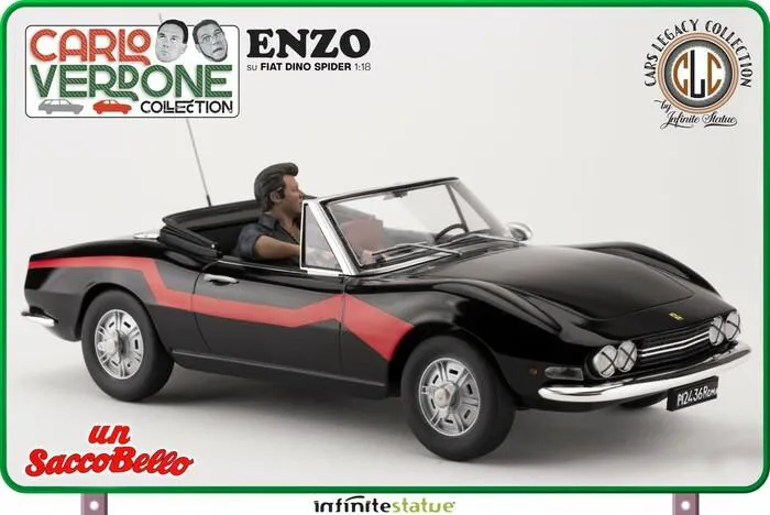 CARLO VERDONE COLLECTION - Enzo on Fiat Dino Spider 1/18 Model