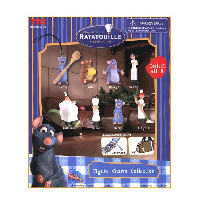 DISNEY - Ratatouille Figure Charm Collection Phone Straps Complete Set of 8