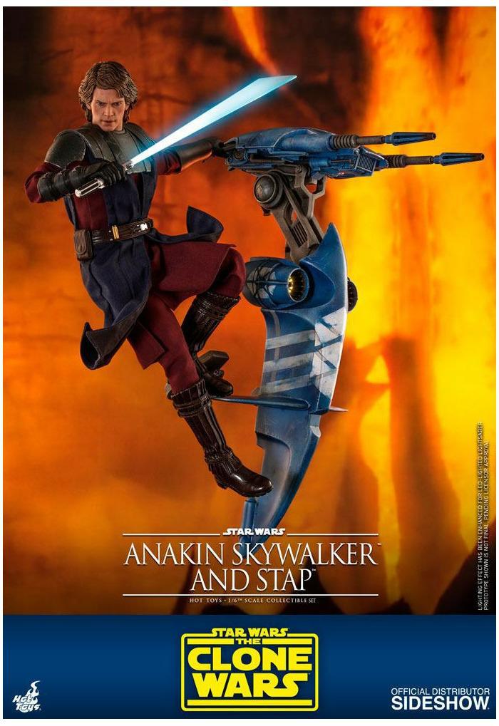 STAR WARS - The Clone Wars - Anakin Skywalker & STAP 1/6 Action Figure 12" TMS020