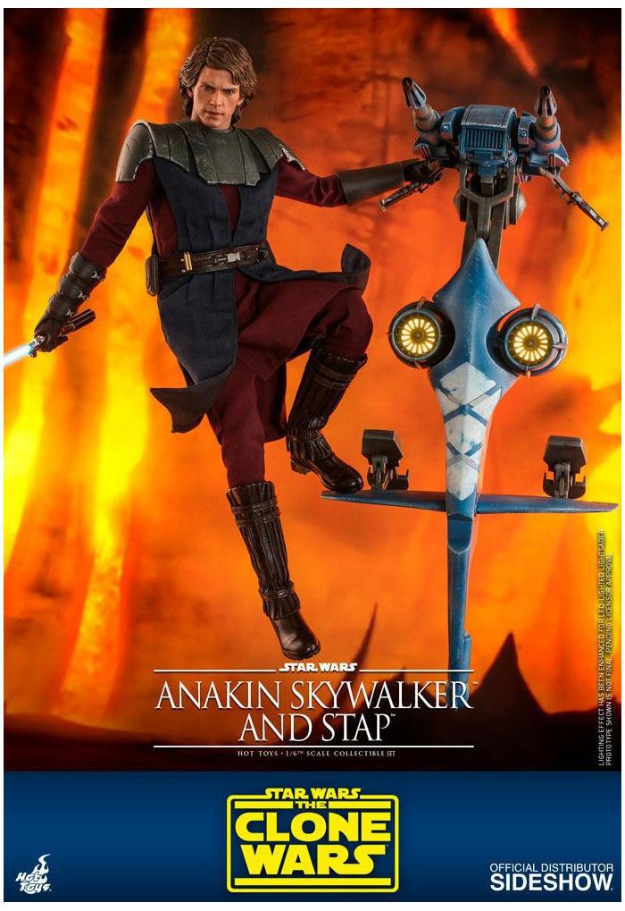 STAR WARS - The Clone Wars - Anakin Skywalker & STAP 1/6 Action Figure 12" TMS020