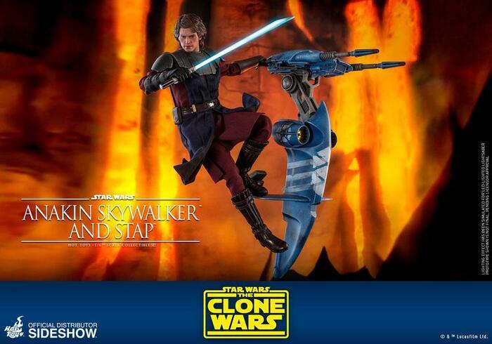 STAR WARS - The Clone Wars - Anakin Skywalker & STAP 1/6 Action Figure 12" TMS020
