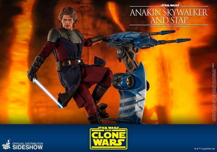 STAR WARS - The Clone Wars - Anakin Skywalker & STAP 1/6 Action Figure 12" TMS020