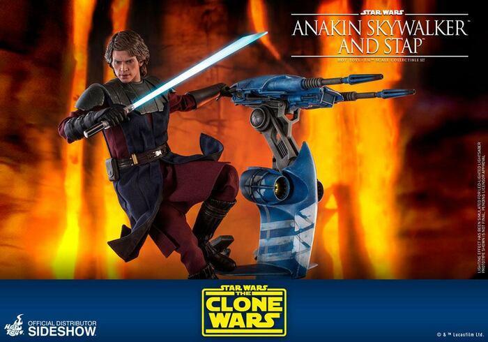 STAR WARS - The Clone Wars - Anakin Skywalker & STAP 1/6 Action Figure 12" TMS020