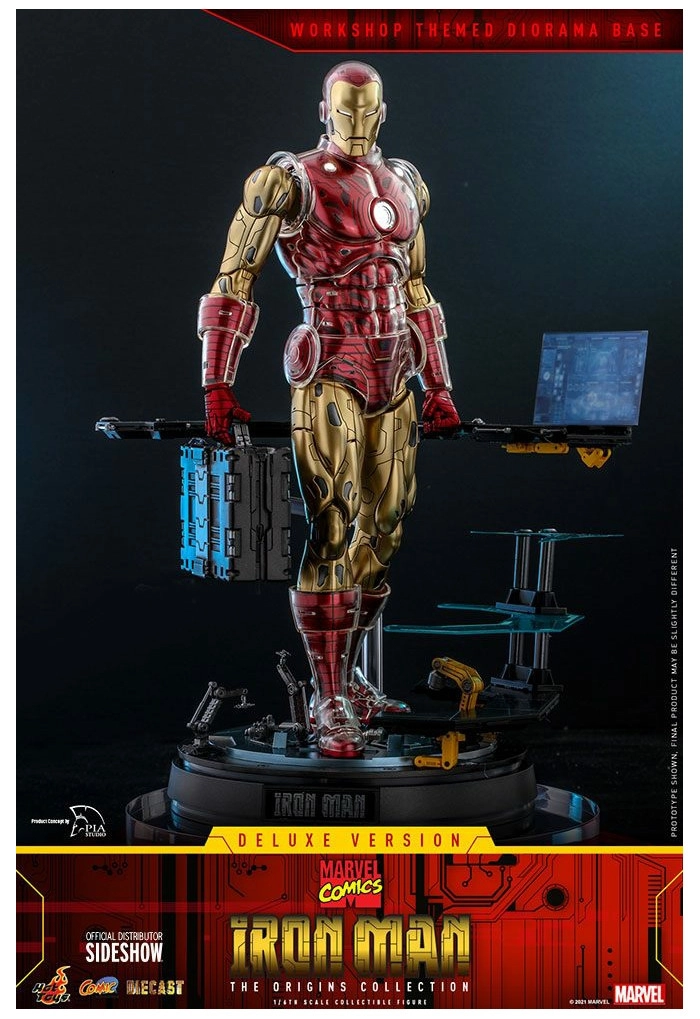 MARVEL - The Origins Collection Comic - Iron Man Deluxe Ver. 1/6 Action Figure 12" CMS07-D37