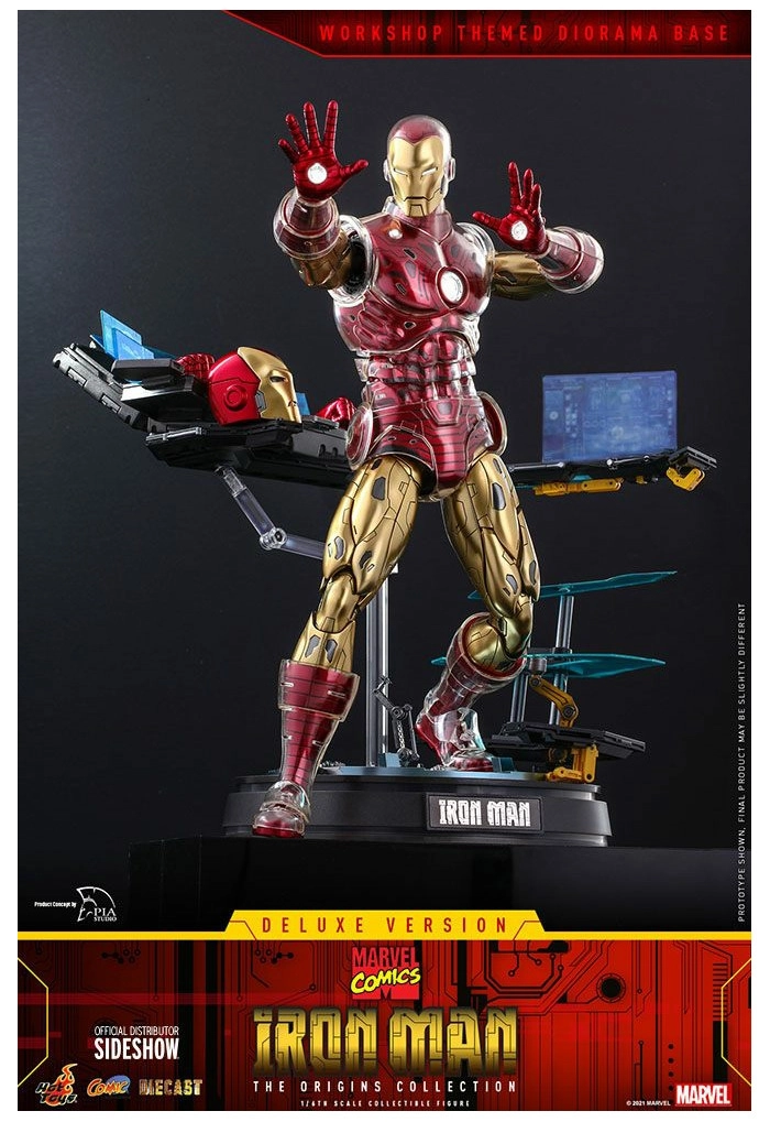 MARVEL - The Origins Collection Comic - Iron Man Deluxe Ver. 1/6 Action Figure 12" CMS07-D37