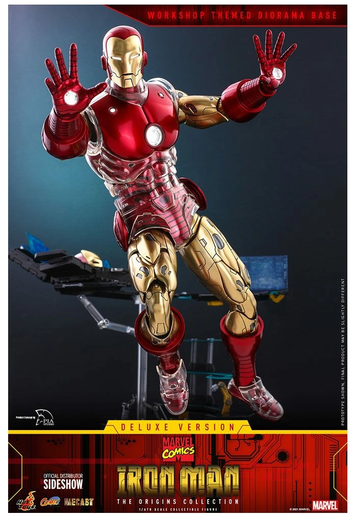 MARVEL - The Origins Collection Comic - Iron Man Deluxe Ver. 1/6 Action Figure 12" CMS07-D37