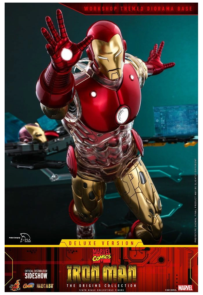 MARVEL - The Origins Collection Comic - Iron Man Deluxe Ver. 1/6 Action Figure 12" CMS07-D37