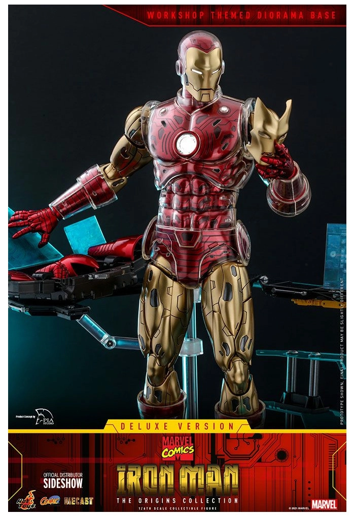 MARVEL - The Origins Collection Comic - Iron Man Deluxe Ver. 1/6 Action Figure 12" CMS07-D37