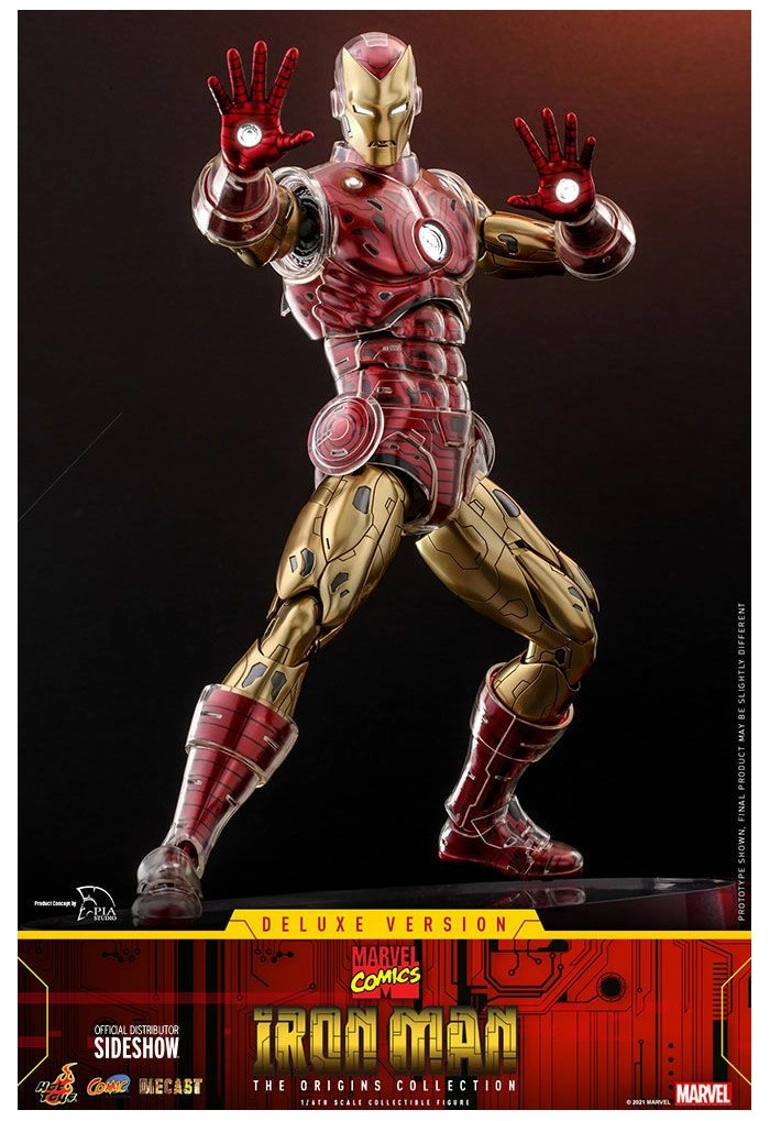 MARVEL - The Origins Collection Comic - Iron Man Deluxe Ver. 1/6 Action Figure 12" CMS07-D37