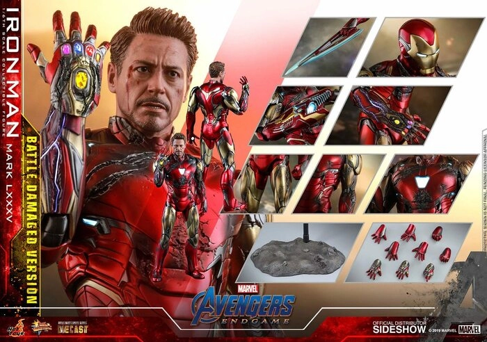 MARVEL - Avengers Endgame - Iron Man Mark LXXXV Battle Damaged Ver. 1/6 Action Figure 12" Diecast MMS543 D33