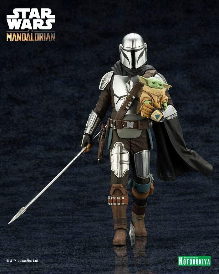 STAR WARS - The Mandalorian - Mandalorian & Grogu with Beskar Staff ArtFX+ 1/10 Pvc Figure